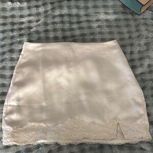 Elegant Cream Lace Skirt